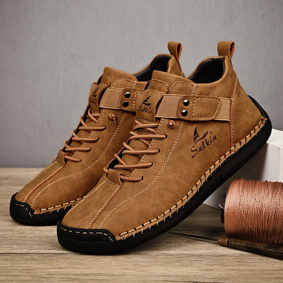 Zapatillas casuales de cuero hechas a mano - Botines transpirables para hombre