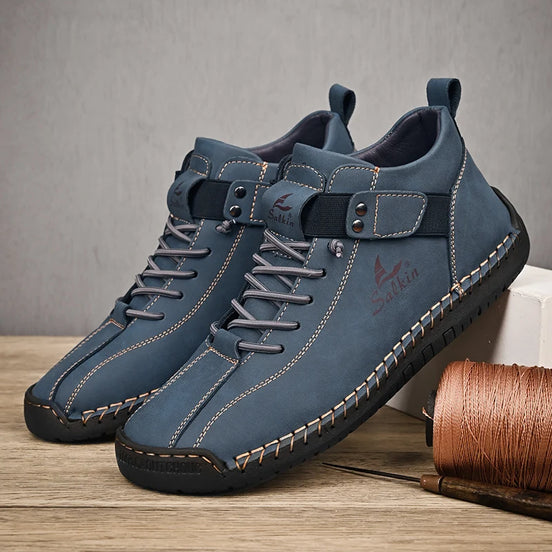 Zapatillas casuales de cuero hechas a mano - Botines transpirables para hombre
