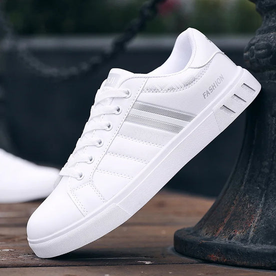 Zapatillas vulcanizadas a rayas - Zapatos planos informales para hombre